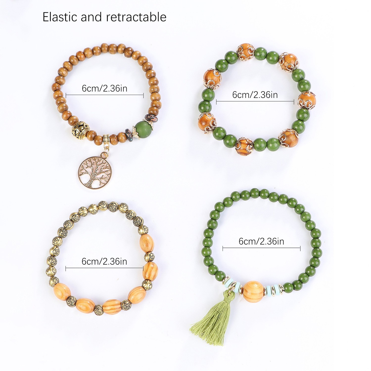Wooden Bead Bracelet Set – Bohemian Comfort – 3 Wooden Bead Bracelet Set – Bohemian Comfort - 3