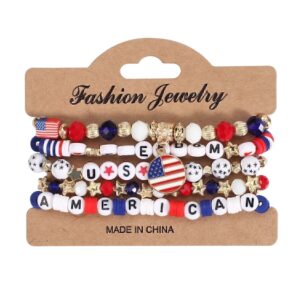 Red White Blue Bracelets – Festive USA Pride