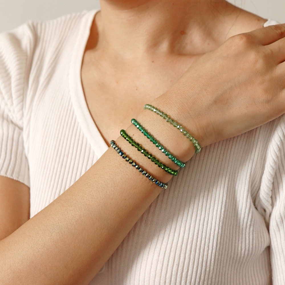 Gemstone Bracelet Set – Natural Crystal Accents – 5 Gemstone Bracelet Set – Natural Crystal Accents - 5
