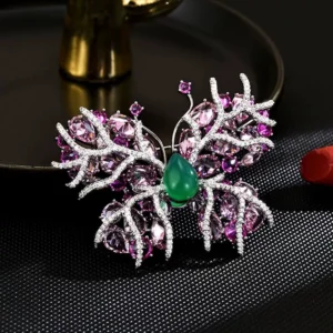 Butterfly Brooch Pink Diamond – Elegant Sparkle
