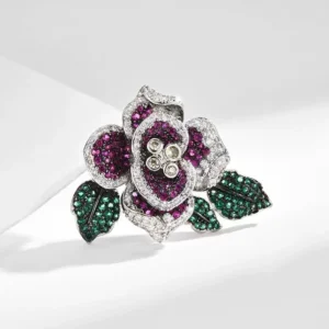 Peony Brooch – Elegant Zircon Sparkle