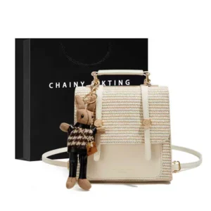 Chic Woven Backpack: Your Stylish 2-Way Commuter Bag!