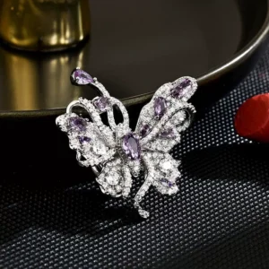 Purple Butterfly Brooch – Enchanting Sparkle