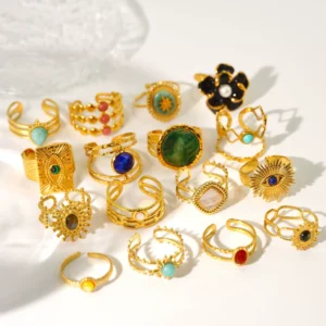 14k Gold Gemstone Ring – Effortless European Chic