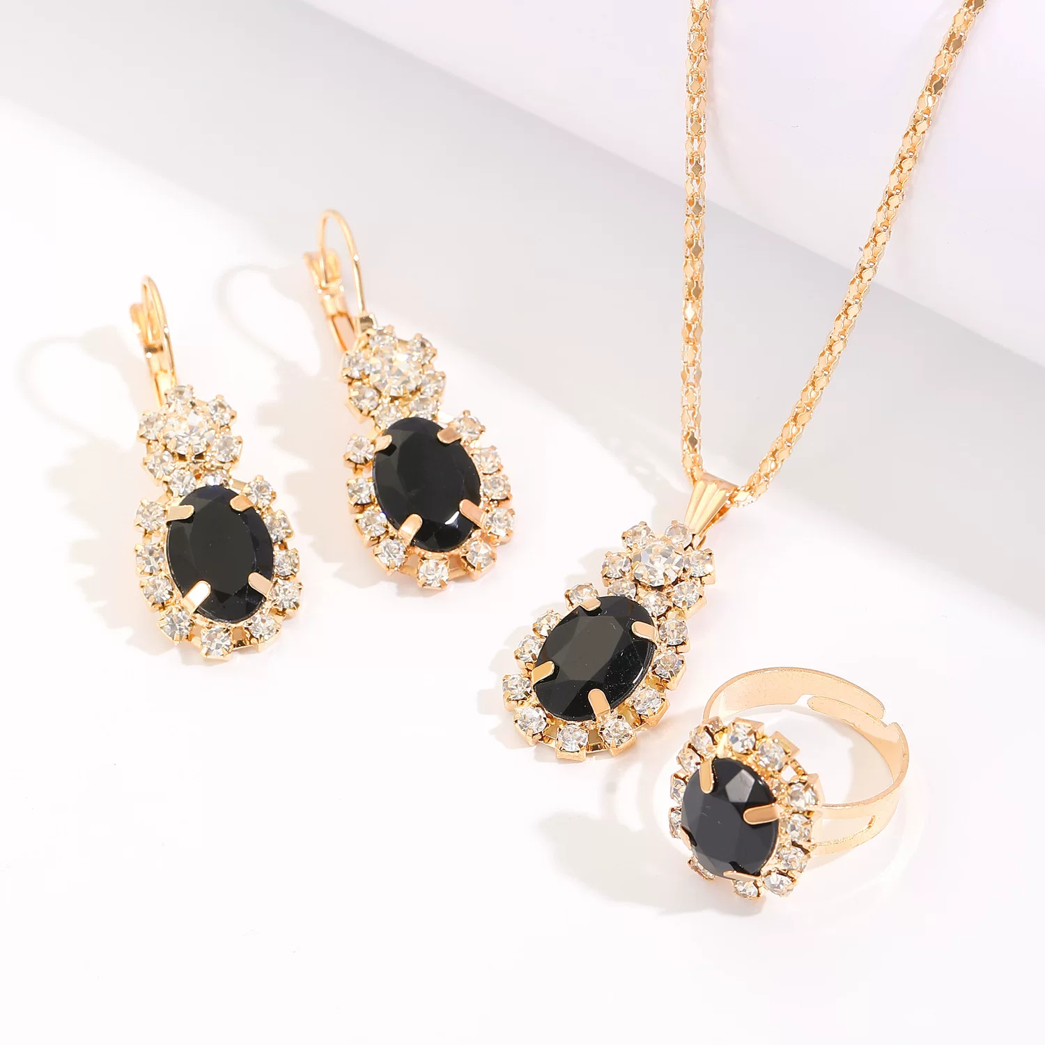 Rhinestone Jewelry Set – Dazzling Water Drop Glamour Rhinestone Jewelry Set – Dazzling Water Drop Glamour
