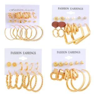 Geometric Hoop Earrings – Retro Glamour