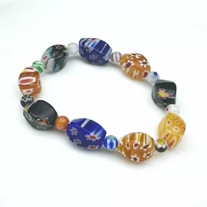 Artisan Glass Bracelet – Floral Elegance