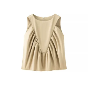 Chic Pleated Sleeveless Blouse: 1 Stunning Top