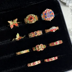 Enamel Butterfly Ring – Vintage Palace Charm