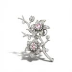 Flower Brooch Ear Clip white background