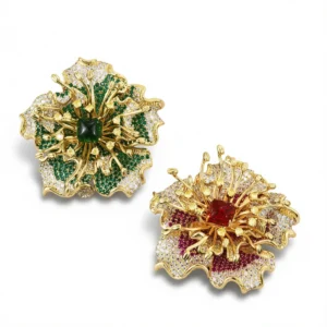 Zirconia Rose Brooch – Elegant Statement Accessory