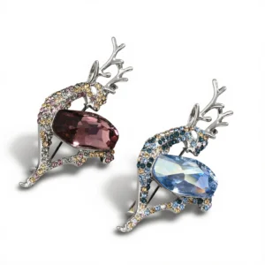 Stunning Austrian Crystal Deer Brooch: 12 Sparkles for Elegant Style