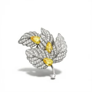 Maple Leaf Brooch – Elegant Zircon Sparkle