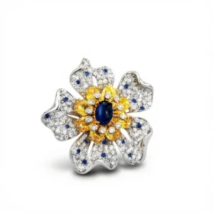 Blue Flower Brooch – Chic Magnetic Clasp