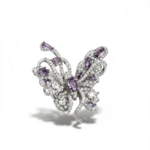 Purple Butterfly Brooch – Enchanting Sparkle