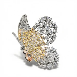 Zircon Butterfly Brooch – Elegant Statement Accessory
