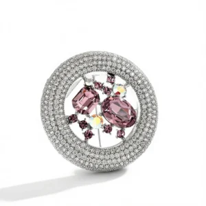 Crystal Brooch Elegant European Sparkle white background