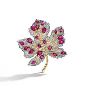Maple Leaf Brooch – Vintage Elegance Sparkles