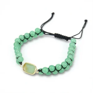 Green Aventurine Jade Bloom Bracelet - 10.2in white background