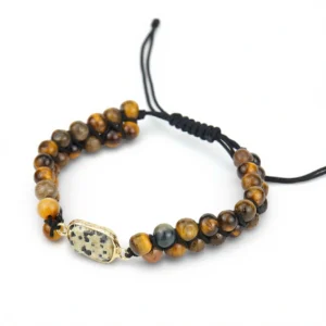Tiger's Eye Bracelet: Fiery Elegance, 18g Handwoven Gemstone