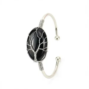 Obsidian Shield Bracelet Protection Calm White Background
