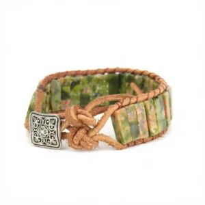 Mosaic Jade Charm Bracelet - 22-25cm Seaside Delight - 38g
