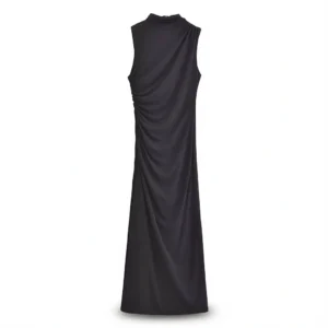 Silk Wool Maxi Dress – Elegant European Style