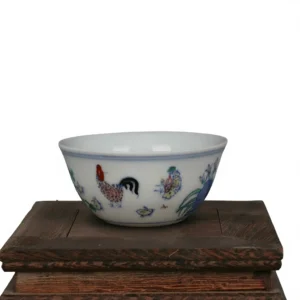 Doucai Chicken Cup – Vintage Porcelain Art white background