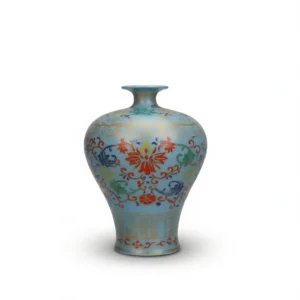 Qing Dynasty Celadon Vase – Elegant Home Accent, 22.7cm