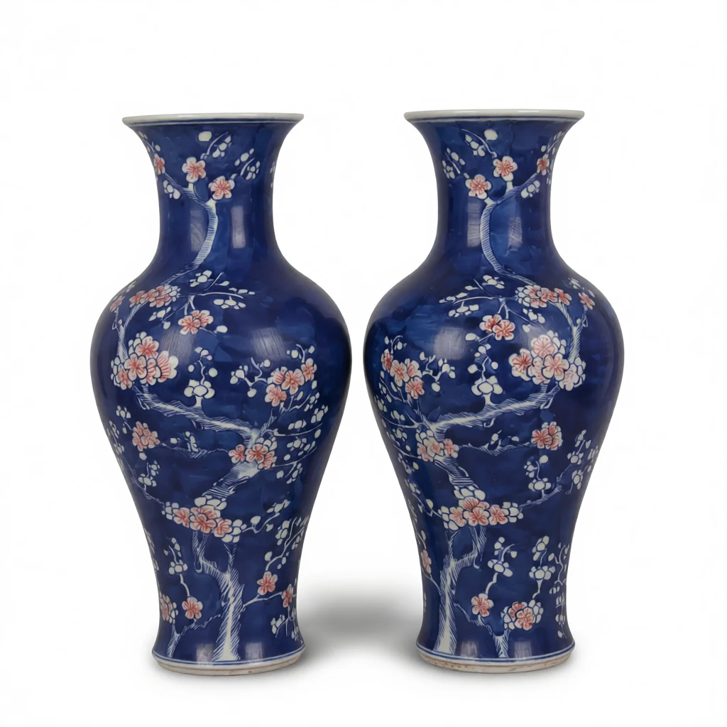 Kangxi Style Vases – Antique Elegance Pair Kangxi Style Vases – Antique Elegance Pair