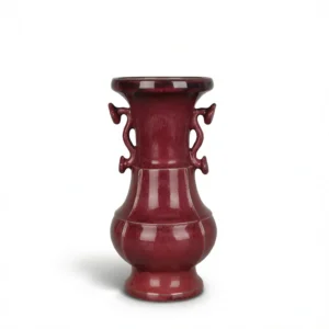Jin Kiln Rose Red Vase – Elegant Home Accent