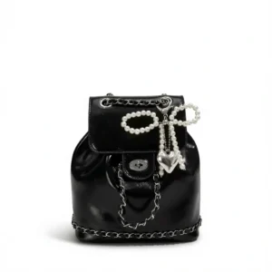 Chain Backpack – Chic Korean Style - Silver collection store free pendant exquisite gift bag