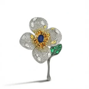 Jasmine Brooch – Elegant Sparkling Gemstone Pin