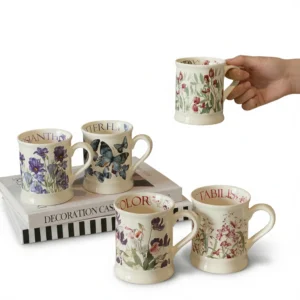 Artistic Ceramic Mug – Elegant Butterfly Design