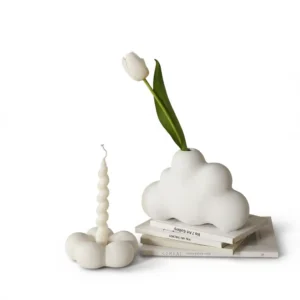 Ceramic Flower Candleholder – Elegant Nordic Design - 1
