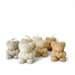 Rose Bear Candle – Caramel Sea Salt Scent