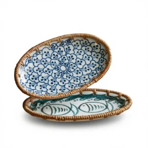 Exquisite Japanese Woven 11.5cm Ceramic Plate for Delightful Afternoon Tea