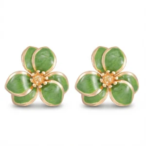 Stunning 4-Piece Enamel Flower Jewelry Set for Women