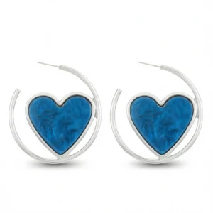 Heart C-Hoop Earrings – Chic Korean Style white background