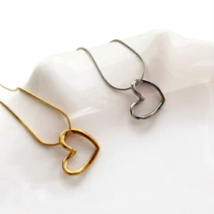 Heart Necklace: Dazzling Love Lock Choker for Her white background