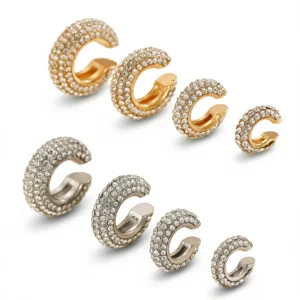 No Piercing Ear Cuffs – Effortless Sparkle Added white background