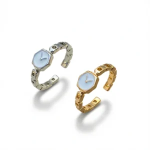 Elegant Ring: Dazzling 1pc Adjustable Open Ring for Women white background