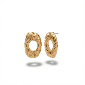 Lava Texture Earrings – Bold Geometric Statement white background