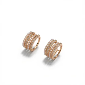 Pearl C-Hoop Earrings – Chic Cubic Zirconia Sparkle white background