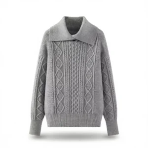 Diamond Knit Sweater – Chic & Cozy Style white background