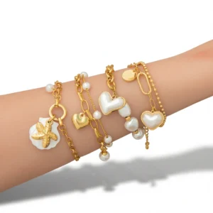 Seaside Starfish Bracelet: 2-Layer Ocean Love Chain