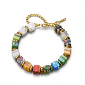 Murano Glass Floral Bracelet – Artisan floral elegance