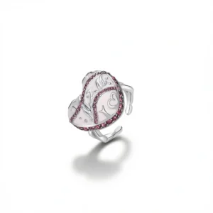 Y2K Heart Ring – Bold Retro Charisma