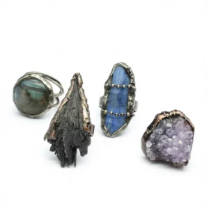 Stunning Black Tourmaline Raw Stone Ring - 1 Unique Piece!