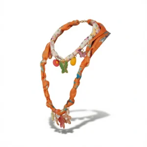 Scarf Necklace – Elegant Butterfly Charm white background
